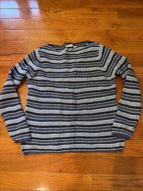 eight eight eight 100% Cotton Navy & White Striped Crewneck Sweater